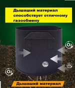 Горшок для растений тканевый 3,6л набор 5шт
