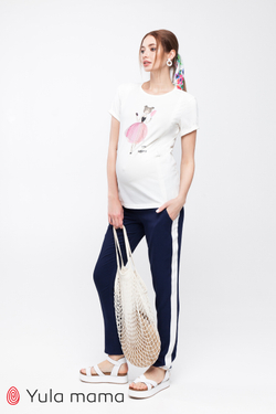 Темно-синие свободные брюки для беременных Lilou