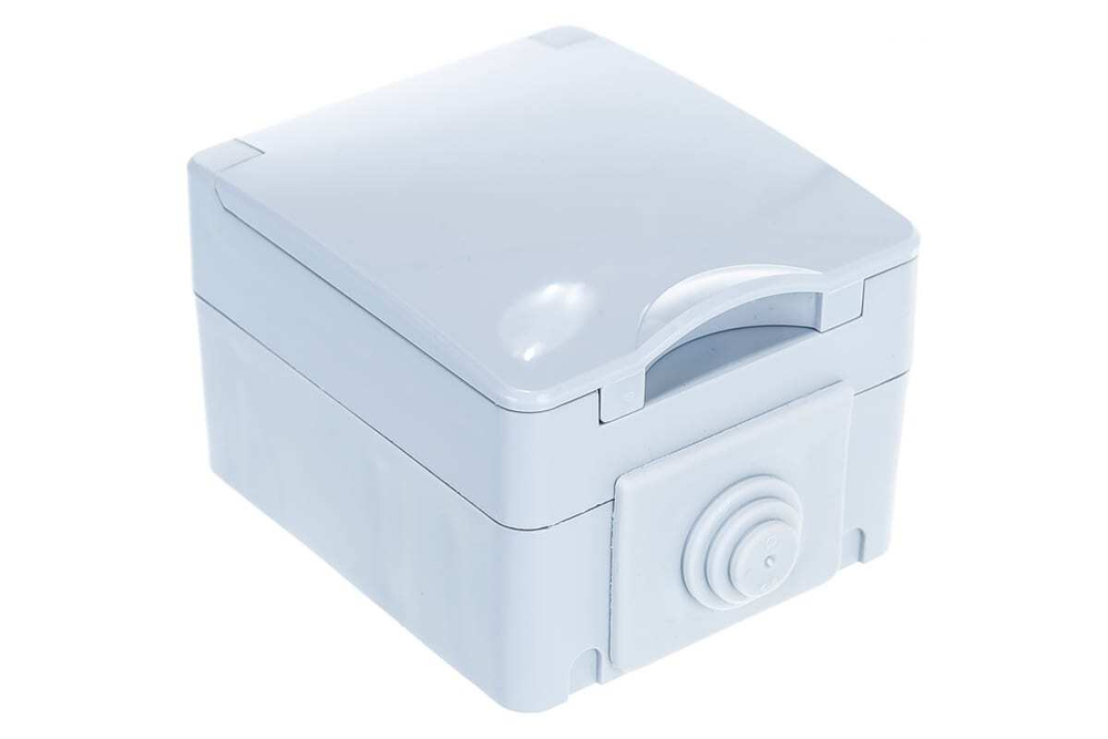 Розетка 1-местная накладная IP65, 16A-250В, серый Эксперт ЭРА