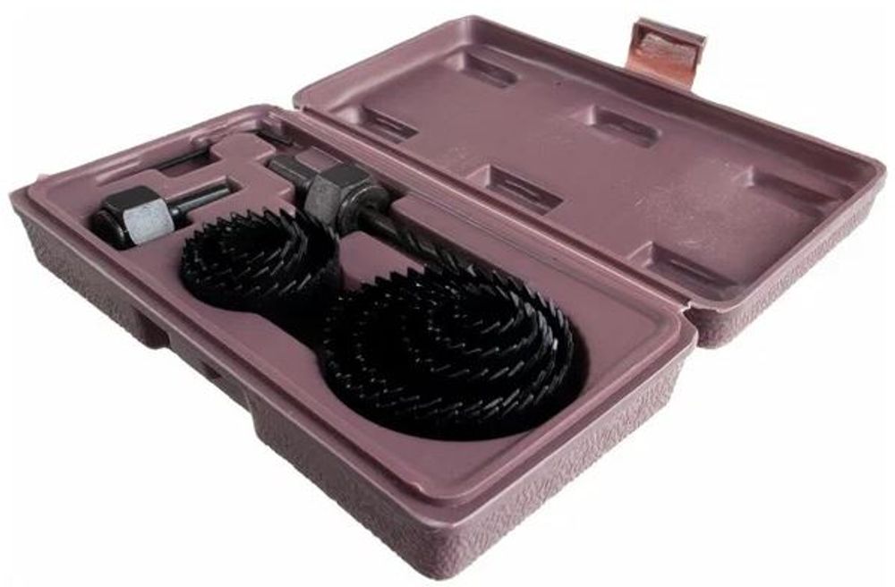 БИБЕР 71311 Набор кольцевых пил (коронок) 19-64мм в кейсе (набор 11шт)---