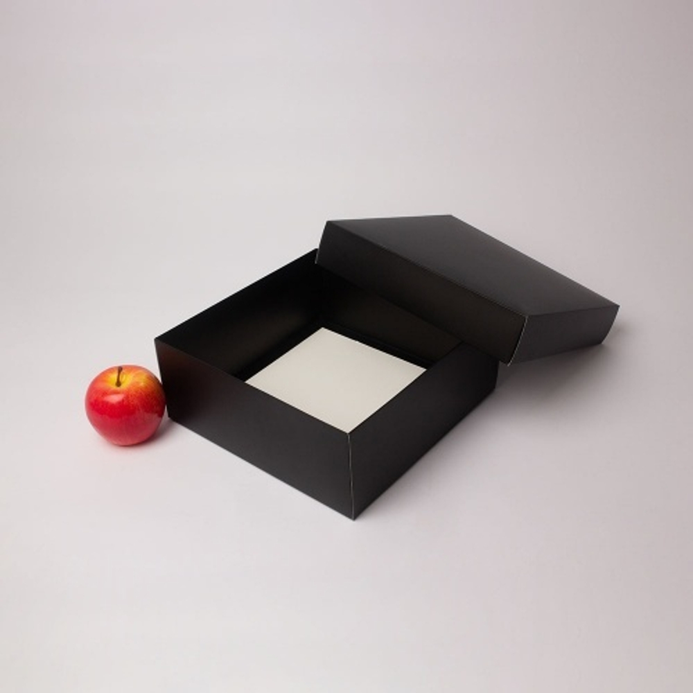 Коробка крышка-дно 25x10x25, черный, картон