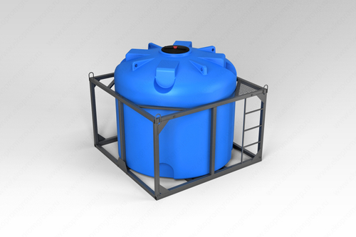 Емкость пищевая в обрешетке ЭкоПром TR 5000 л. вертикальная (215x215x194см;синий) - арт.555717