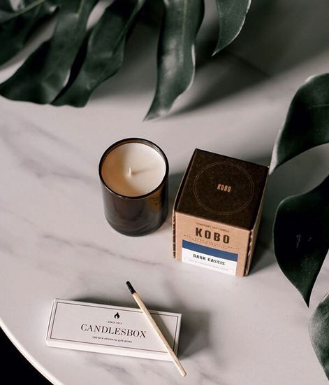 Dark Cassis, свеча Woodblock, Kobo Candles