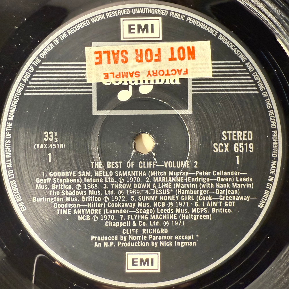 Cliff Richard ‎– The Best Of Cliff Volume 2 (Англия)