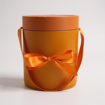 Шляпная коробка PREMIUM D 18см. Цвет: оранжевый .