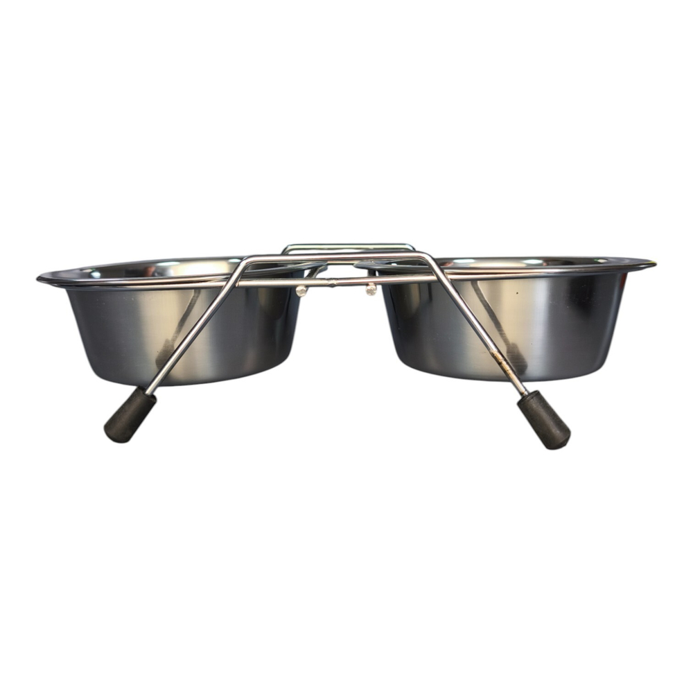 Набор "efox" из 2 мисок на подставке из нержавеющей стали.