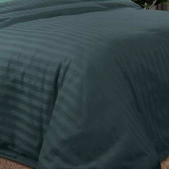 Двуспальный с европростынёй комплект постельного белья Конфитюр Страйп-сатин