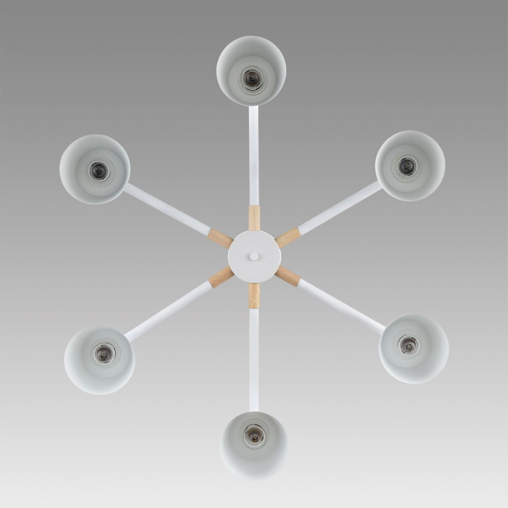 8097/6C MODERNI LN25 269 белый/белый металл, дерево/металл Люстра потолочная Е27 6*60W 220V ROSALINA