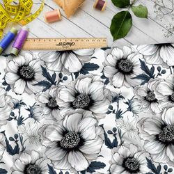 Ткань премиум Оксфорд 600D графическая цветочная иллюстрация