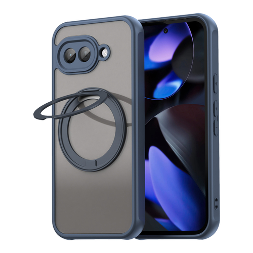 Чехол синего цвета для Google Pixel 9a с магнитным поворотным кольцом-подставкой