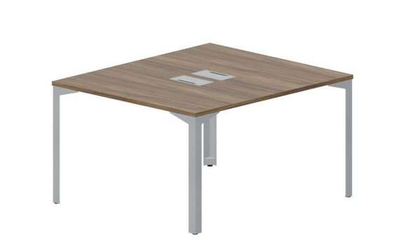 Составной стол на 2 рабочих места 118х136,6х75см (2 металлических  аутлета)