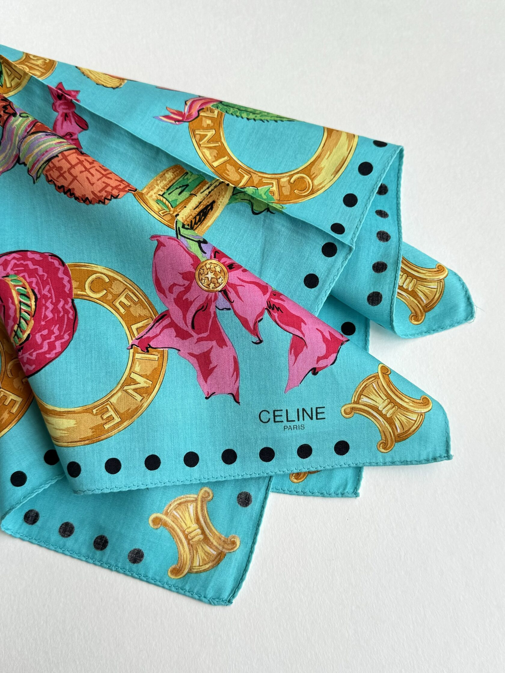 Платок Celine бирюзовый