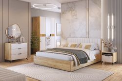 Тумба прикроватная Адам (Дуб крафт золотой/Белое дерево) 464*401*450 Мебельсон