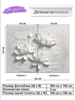 3D объемные фотообои белые цветы барельеф