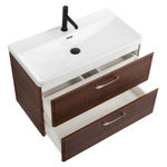 Подвесная тумба с раковиной Belbagno DUE, 80 см Noce DUE-800-2C-SO-NOCE-P + BB-8076-3-80