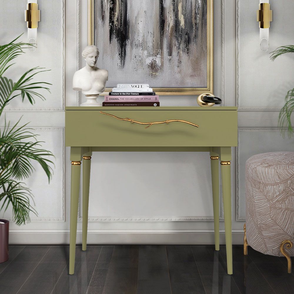 Консоль Арт Колор matte Классик Голд Зеленая олива матовая