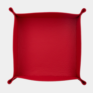 Лоток для мелочей из натуральной кожи теленка, красного цвета