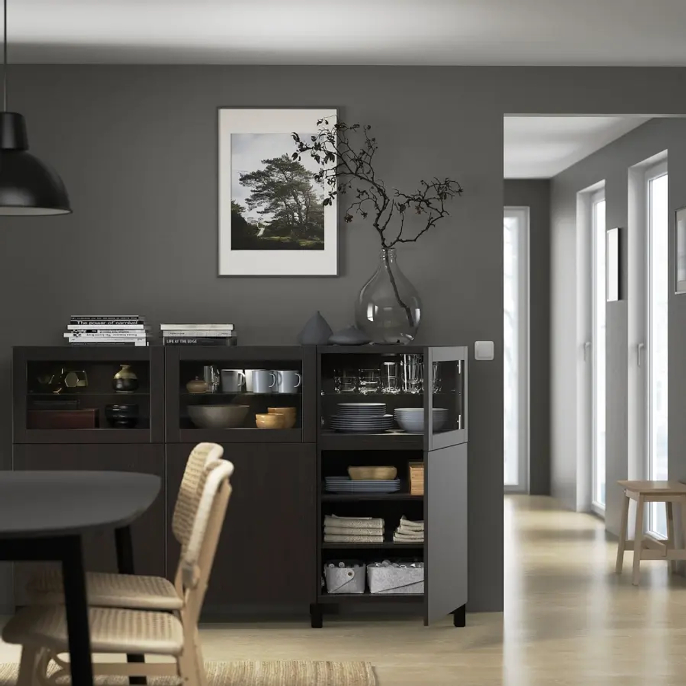 Комбинация для хранения - IKEA BESTÅ/BESTA/ БЕСТА/БЕСТО ИКЕА, 180x42x112 см, черный