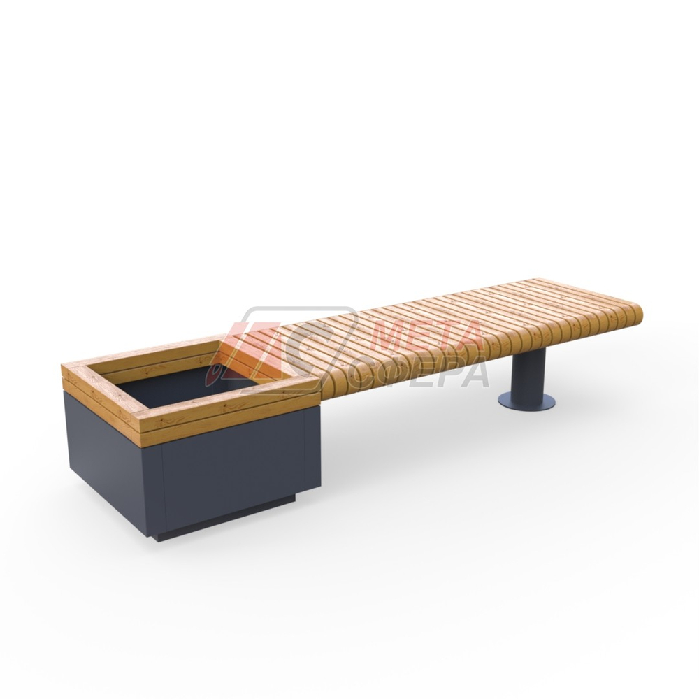 Лавка Rail Road 01 с вазоном