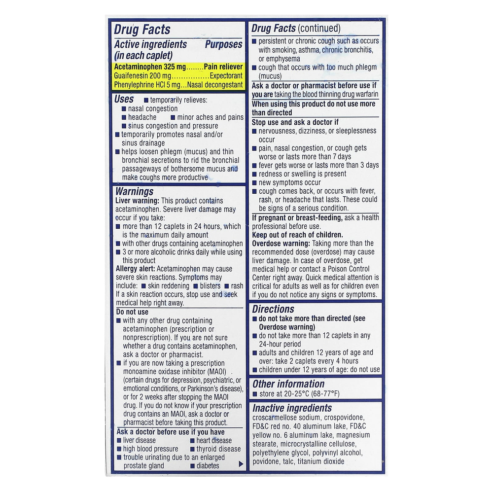 Mucinex, Sinus-Max, сильная заложенность носа и боль, максимальная сила действия, для детей от 12 лет, 20 капсул