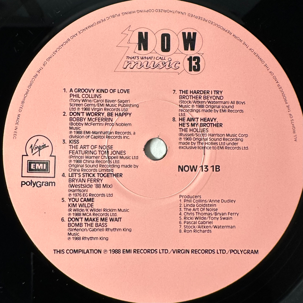 Сборник Now That's What I Call Music XIII 2LP (Англия 1988г.)