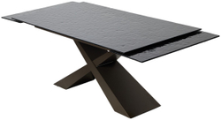 Стол ARKELL 180 GREY, стекло BUBBLE  / Шоколадное золото каркас ®DISAUR