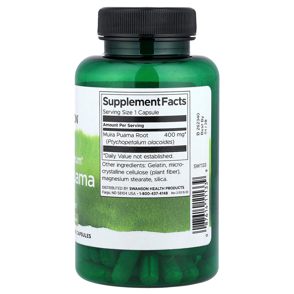 Swanson Vitamins, муира пуама Full Spectrum®, 400 мг, 90 капсул