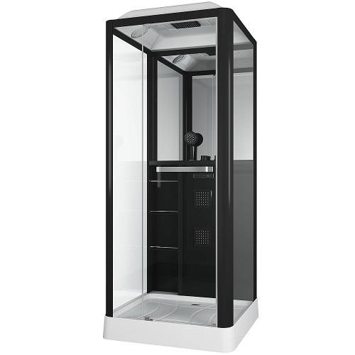 Душевая кабина Grossman Alba 90х90 GR221 стекло прозрачное/профиль черный матовый
