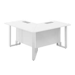 SP.0105.WH.WH.WH / Модуль угловой 1400х1400х750 / столешница:белый, подстолье:белый, металлокаркас:белый, лючок:серый