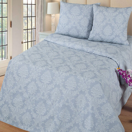 Комплект постельного белья "ВЛ. СВЕТЛО-СЕРЫЙ", поплин Жаккард, 100% хлопок.