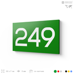 Номер на дверь 249, табличка на дверь для офиса, квартиры, кабинета, аудитории, склада, зеленая 120х70 мм, Айдентика Технолоджи