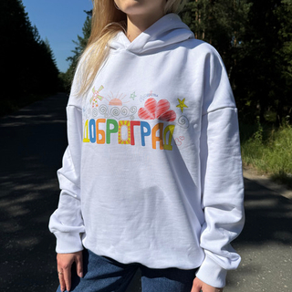 Худи Доброград. Цвет: белый