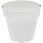 Кашпо для цветов пластиковое 6л d-23см «Порто» со вставкой белый