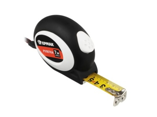 Рулетка 7м*25мм ЕРМАК автостоп, АBS пластик