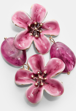 STRADIVARIUS Серьги-цветы, цвет фуксии