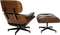Кресло с оттоманкой Eames Lounge Premium, коричневая кожа
