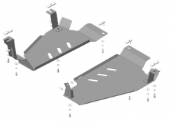 Защита Топл. бака. 3 мм, Сталь. для Nissan X-Trail 2007-2010, Nissan X-Trail 2015-2022, Nissan X-Trail 2010-2015 MOTODOR.11414
