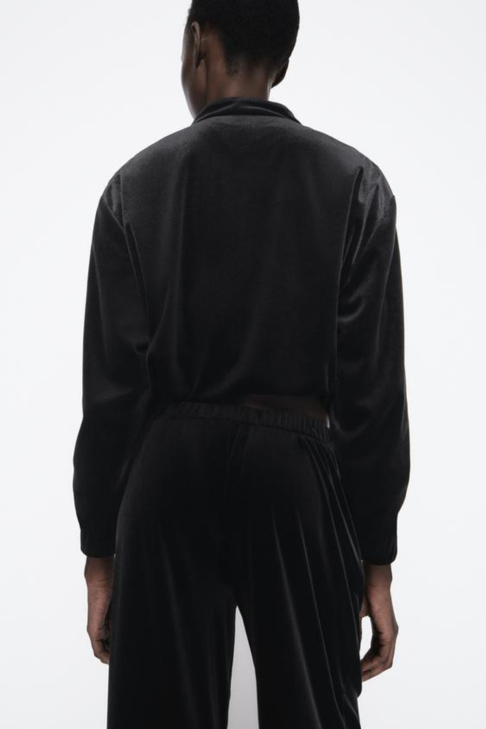 ZARA БАРХАТНЫЙ БОМБЕР, ЧЕРНЫЙ