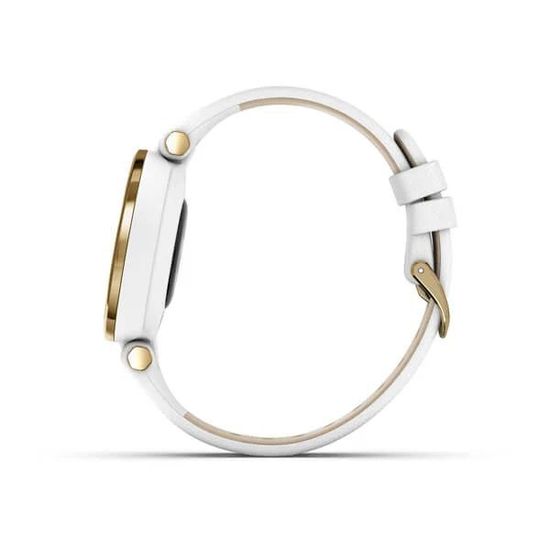 Умные часы Garmin Lily светло-золотистый безель, белый корпус и итальянский кожаный ремешок