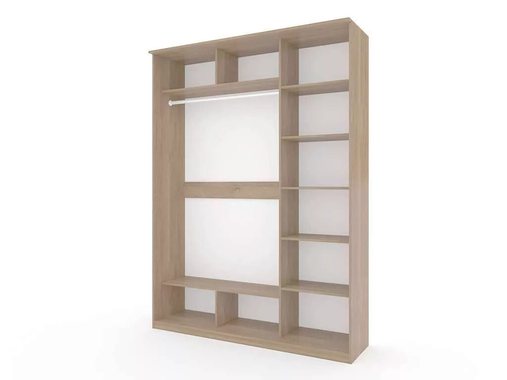 Шкаф купе Модерн 1776х600 3-х дверный 2-х секционный фотопечать №3 ясень