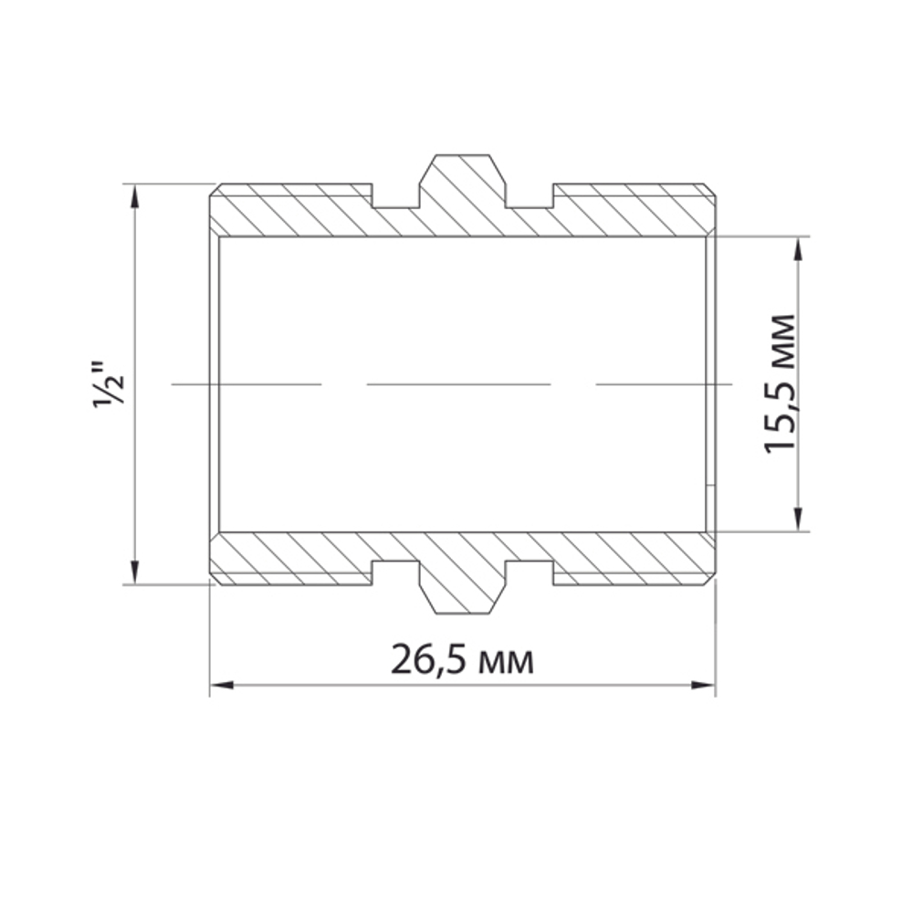 Ниппель 1/2'' нар/нар VRT® никель