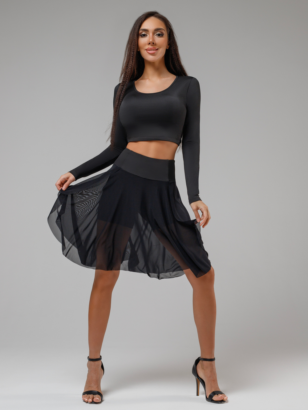 Шорты-юбка Dolly Midi Shadow, Черный