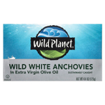 Wild Planet, Выловленные в диких условиях белые анчоусы в оливковом масле первого холодного отжима, 4,4 унц.(125 г)