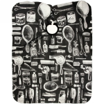 Пеньюар парикмахерский, цвет черный, с рисунком, 110*140см