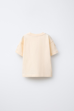 ZARA ФУТБОЛКА С ВЫШИВКОЙ, ЭКРЮ