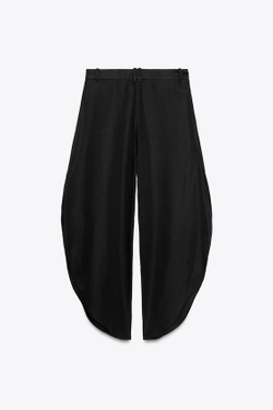 ZARA ШИРОКИЕ БРЮКИ С РАЗРЕЗАМИ — ZW COLLECTION, ЧЕРНЫЙ