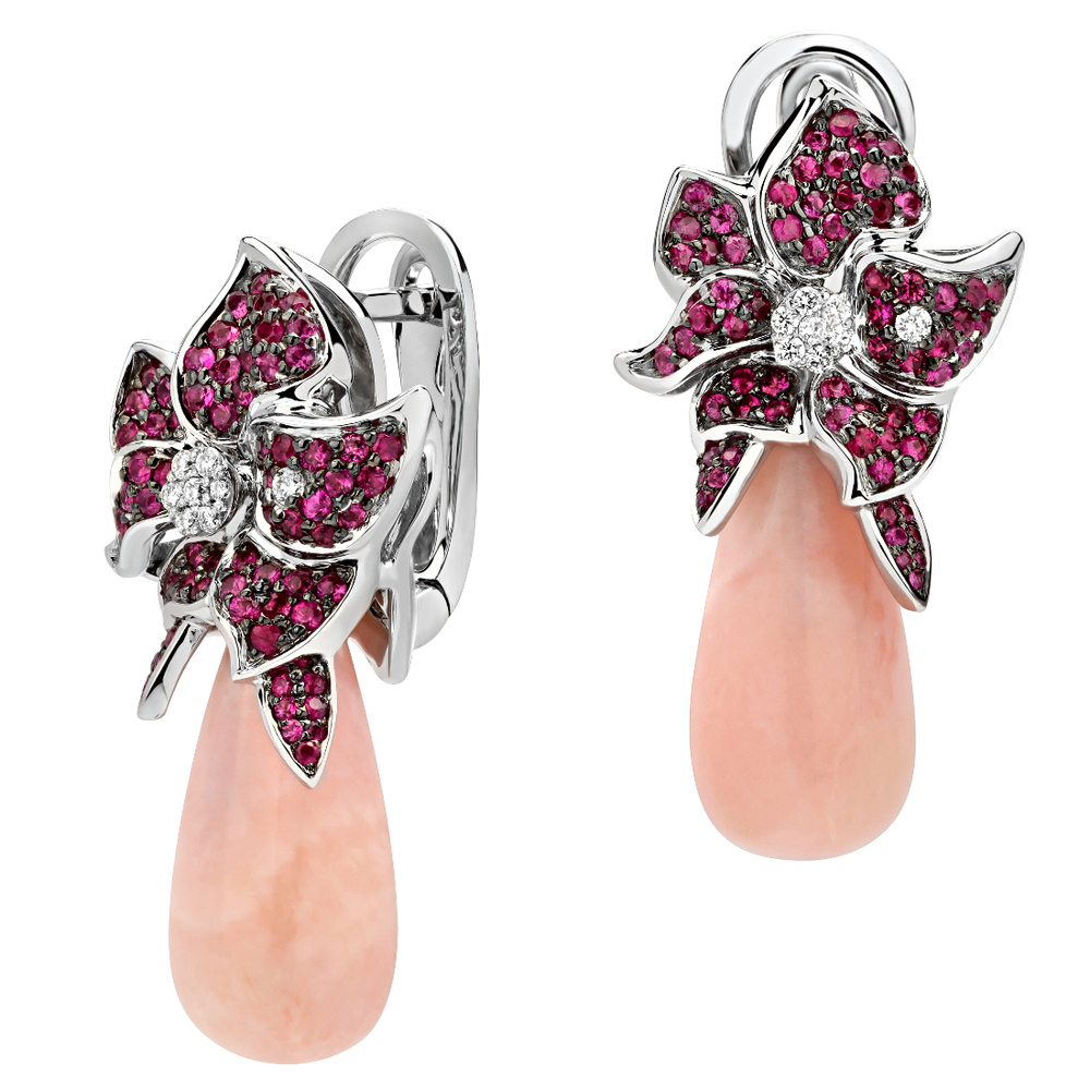 Серьги с бриллиантом  из белого золота JA-S-213467-2