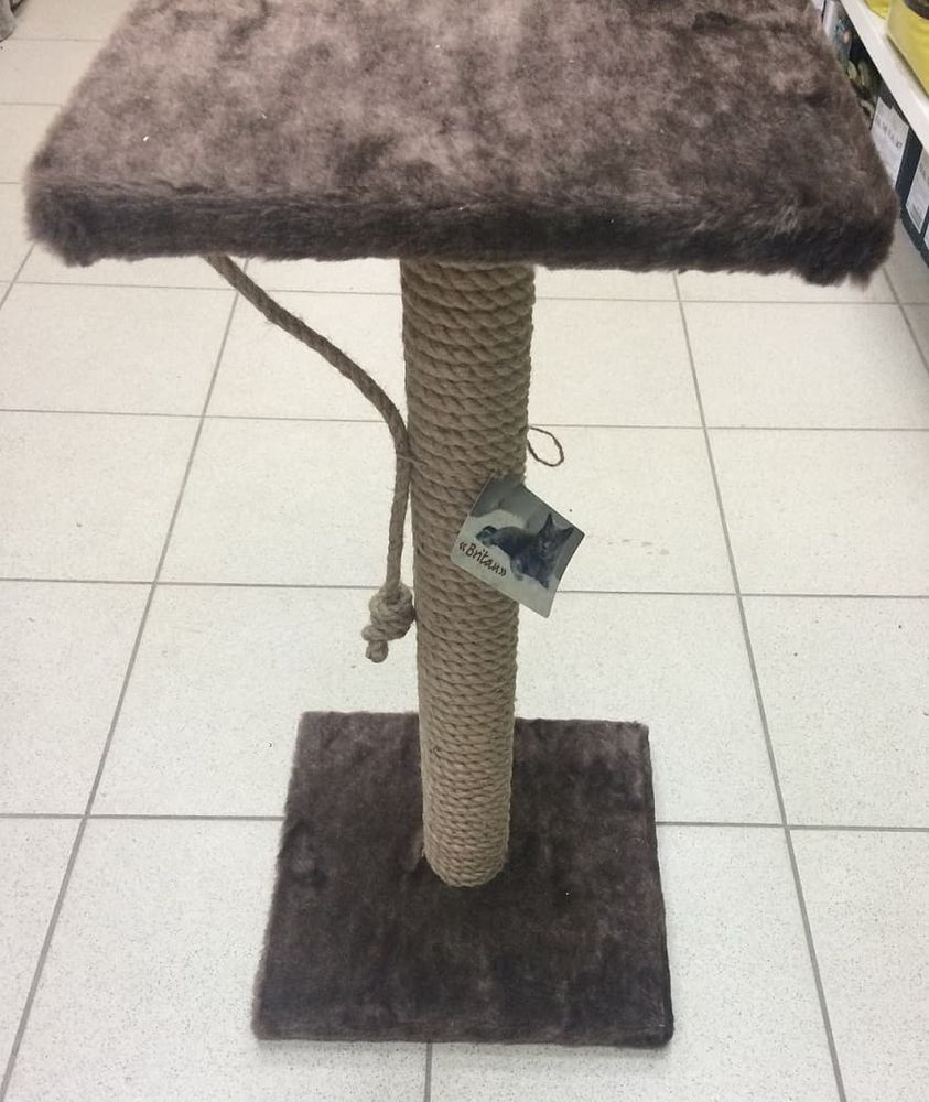 Когтеточка стойка 54 см с площадкой с игрушкой  "Britan"