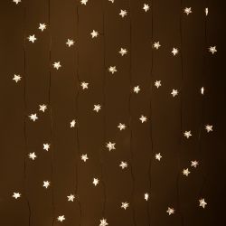 Светодиодная новогодняя гирлянда ЭРА ENIZ-64W Звездочки 1,2*1,3 м теплый белый 64LED IP20