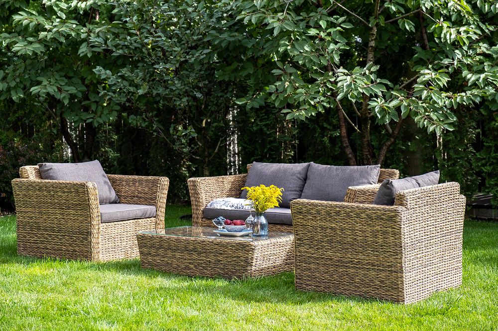 "Капучино" кресло из искусственного ротанга (гиацинт), цвет соломенный